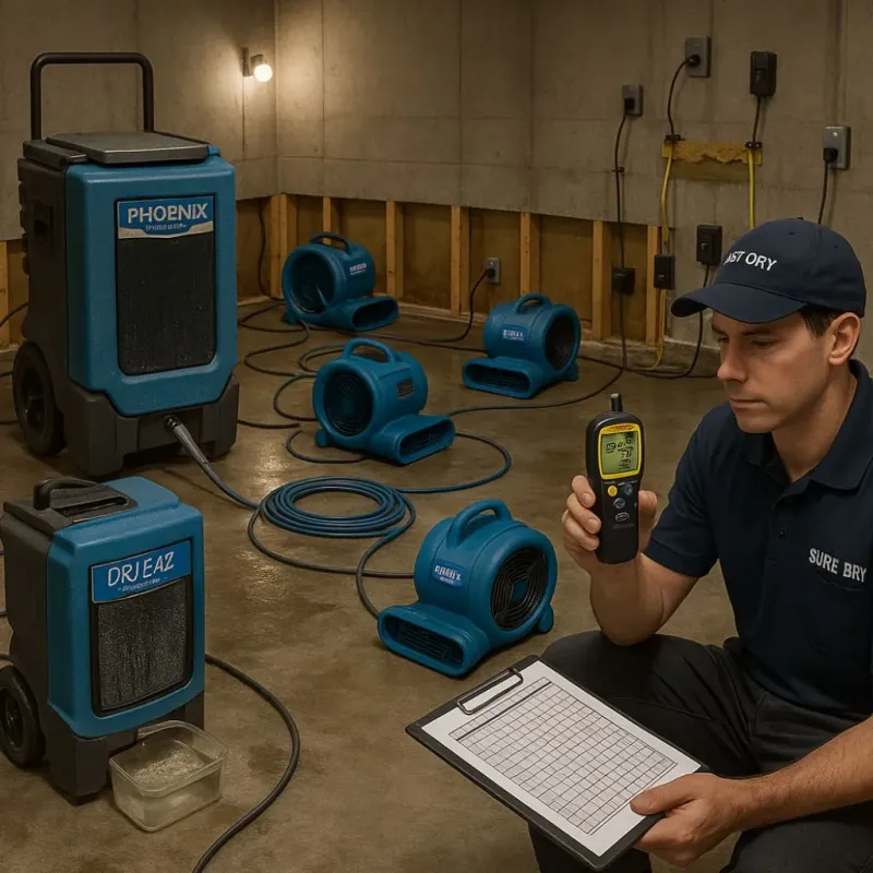 Structural Drying and Dehumidification process in Sayville, NY